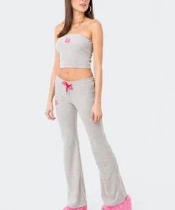 S11942_GRAY Lovers Lane Terry Low-Rise Pants