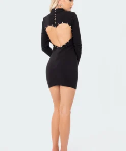 S11897_BLACK Queen Of Hearts Diamond Mini Dress Lovers Lane