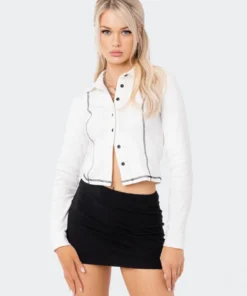 S11689_WHITE Lovers Lane Penny Stitch Ribbed Top