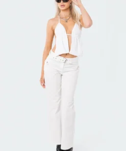 S11836_WHITE Lovers Lane Estelle Open-Back Sequin Top