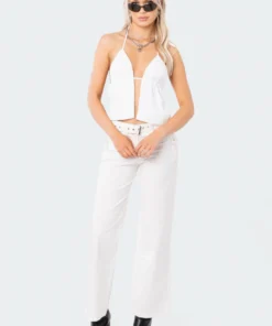 S11836_WHITE Lovers Lane Estelle Open-Back Sequin Top