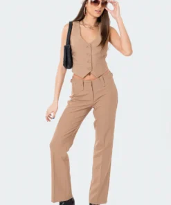 S11885_CAMEL Fran Low-Rise Pants