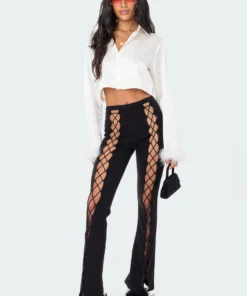 S11876_BLACK Lovers Lane Pheonix Lace-Up Pants