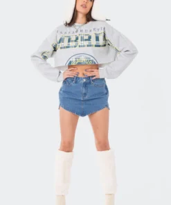 S11879_GRAY Tops Cambridge Cropped Sweatshirt