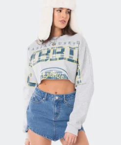 S11879_GRAY Tops Cambridge Cropped Sweatshirt