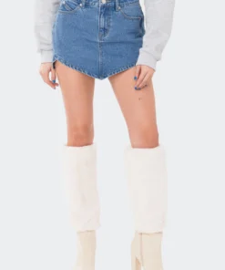 S11882_BLUE Triangle Denim Skirt