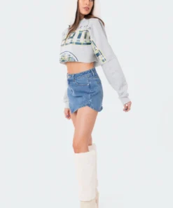 S11879_GRAY Tops Cambridge Cropped Sweatshirt