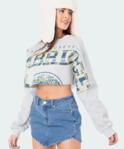 S11882_BLUE Triangle Denim Skirt