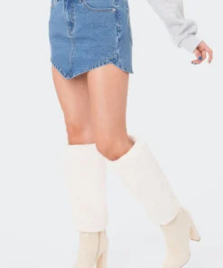 S11882_BLUE Triangle Denim Skirt