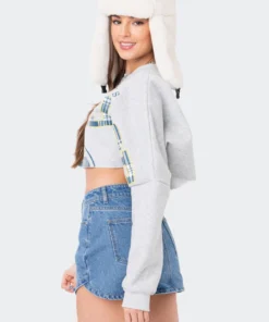 S11879_GRAY Tops Cambridge Cropped Sweatshirt