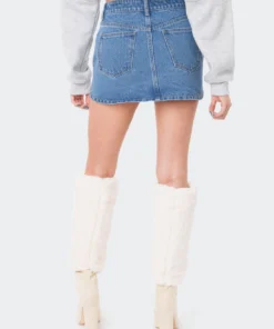 S11882_BLUE Triangle Denim Skirt