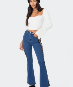 S11866_CREAM Lovers Lane Robbie Sweetheart Knitted Top