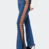 S11914_BLUE Jolee Lace-Up Jeans