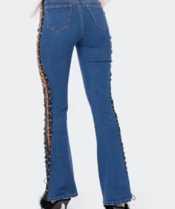 S11914_BLUE Jolee Lace-Up Jeans