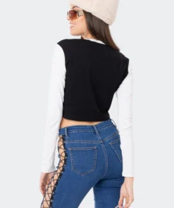 S11907_BLACK-AND-WHITE La Long Sleeve Top