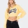 S11894_YELLOW Tops Cali Cropped Zip Hoodie