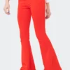 S11629_RED Naomi Flared Leggings Pants