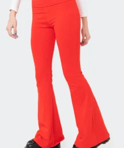 S11629_RED Naomi Flared Leggings Pants