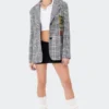 S11908_GRAY Oxford Plaid Patch Blazer