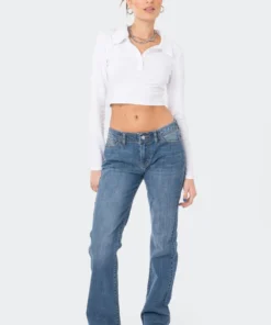 S11937_WHITE Cooper Long Sleeve Polo Top