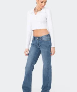 S11937_WHITE Cooper Long Sleeve Polo Top