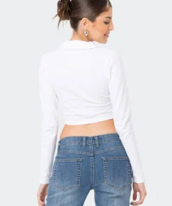 S11937_WHITE Cooper Long Sleeve Polo Top