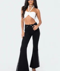 S11267_WHITE New In Kai Adjustable Strapless Crop Top