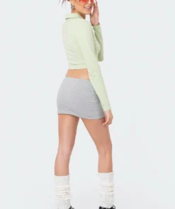 S11937_GREEN Tops Cooper Long Sleeve Polo Top