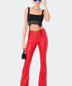 S11870_BLACK Trixi Fishnet Corset Top Tops