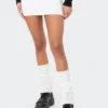 S11233_WHITE Trending Aisha Low-Rise Mini Skirt