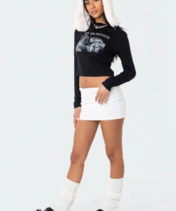 S11889_BLACK Rockin Long Sleeve Top Tops