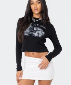 S11233_WHITE Trending Aisha Low-Rise Mini Skirt