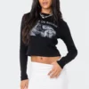 S11889_BLACK Rockin Long Sleeve Top Tops