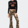 S11930_OLIVE Camo Flared Leggings Lovers Lane