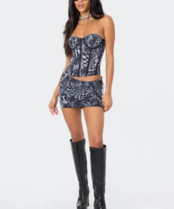 S11566_GRAY Tati Mini Mesh Skirt