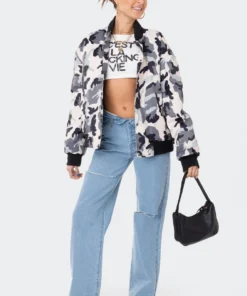 S11862_MIX Jackets & Coats Camo Oversized Bomber Jacket