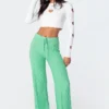 S11724_green Kasey Cable Knit Pants