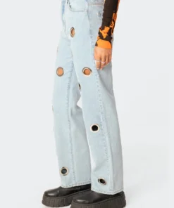 S11734_blue Stacey Grommet Jeans