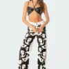 S11777_white Face Off Printed Jeans Pants