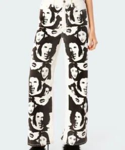 S11777_white Face Off Printed Jeans Pants