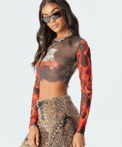 S11753_mix Cute But Psycho Mesh Top