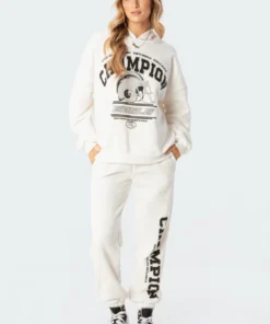 1049_white La Champion Oversized Hoodie