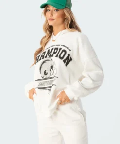 1049_white La Champion Oversized Hoodie
