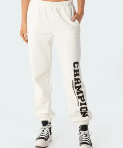 1077_white La Champion Sweatpants