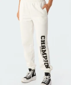 1077_white La Champion Sweatpants