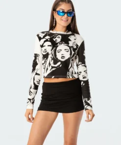 S11755_white Girl Gang Printed T-Shirt Tops