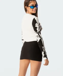 S11755_white Girl Gang Printed T-Shirt Tops