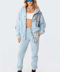 S11679_light-blue Tops Strikeout Oversized Hoodie