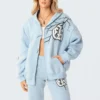 S11679_light-blue Tops Strikeout Oversized Hoodie