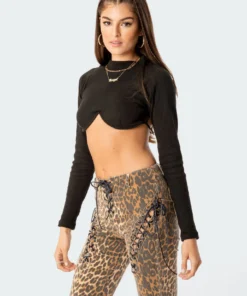 S11718_black Cups Open-Back Ribbed Top Tops